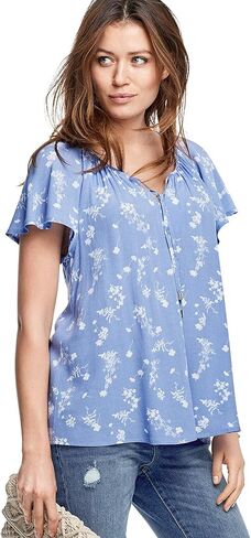 ellos Plus Size Flutter Sleeve Blouse in Saudi Arabia
