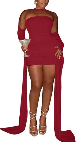 المرأة مثير حمالة صديرية دائرية شبكة الطبقات فستان قصير Bodycon Ruched الجانب أشرطة ضمادة فستان فساتين عيد ميلاد in Kuwait