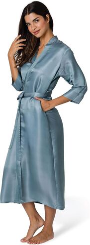 رداء تارا سارتوريا الحريري الفاخر للنساء، 27 أم، كامل الطول، قابل للغسل، XS-4XL، Oprah Daily 2025 in Kuwait