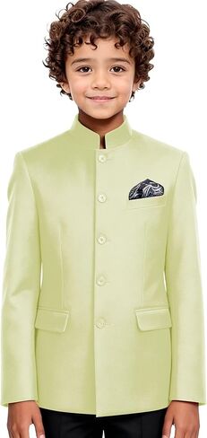Boys Blazer Mandarin Collar Suit Jacket for Boy Slim Fit Traditional Chinese Tunic Blazer Sport Coat for Kids in Saudi Arabia
