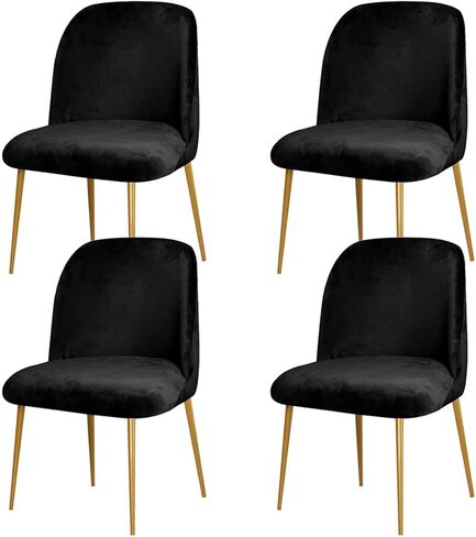 4 Pack Velvet Curved Back Chair Covers Modern Accent Mid Century Short Back Armless Chair Slipcovers for Room Furniture Protector in Saudi Arabia