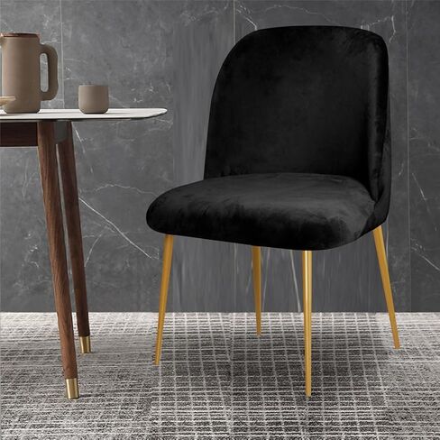 4 Pack Velvet Curved Back Chair Covers Modern Accent Mid Century Short Back Armless Chair Slipcovers for Room Furniture Protector in Saudi Arabia