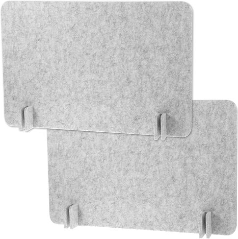 2 Pcs Acoustic Desk Divider Desk Partition, 24" x 18" Freestanding Desk Privacy Panel Lightweight Soundproof Partition with Support Feet for Office Home Use (Silver Gray) in Saudi Arabia