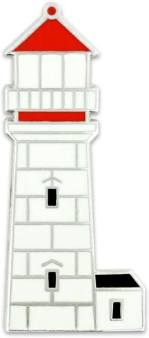 PinMart White Brick Lighthouse Nautical Enamel Lapel Pin in Saudi Arabia