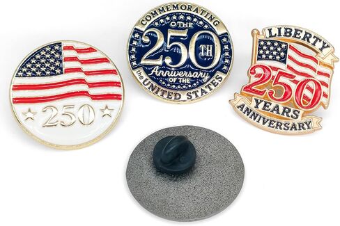 4 قطع من دبابيس الذكرى السنوية الـ 250 لأمريكا في الولايات المتحدة الأمريكية 250 عامًا من دبابيس طية صدر السترة التذكارية من المينا 1776-2026 شارة معدنية بأزرار للتذكار وهدية عيد الاستقلال الوطني in Kuwait
