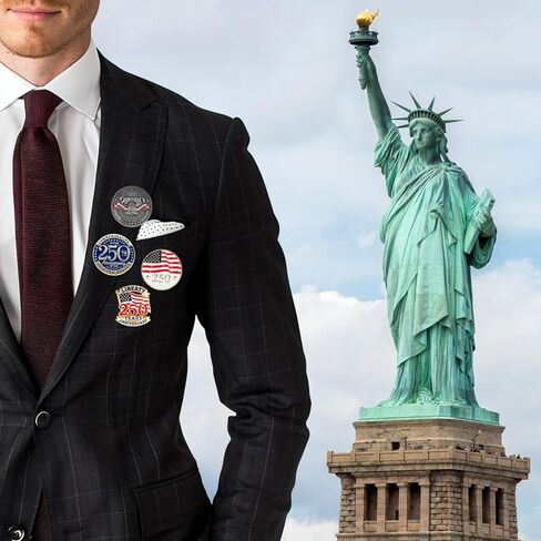 4 قطع من دبابيس الذكرى السنوية الـ 250 لأمريكا في الولايات المتحدة الأمريكية 250 عامًا من دبابيس طية صدر السترة التذكارية من المينا 1776-2026 شارة معدنية بأزرار للتذكار وهدية عيد الاستقلال الوطني in Kuwait