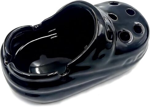 منفضة سجائر من السيراميك من كروك - منفضة سجائر محمولة لطيفة على الطاولة بدون دخان، منفضة سجائر للتدخين في المنزل والمكتب، 5.6 بوصة (14.2 سم) صينية رماد للتدخين لتزيين المكتب المنزلي in Kuwait