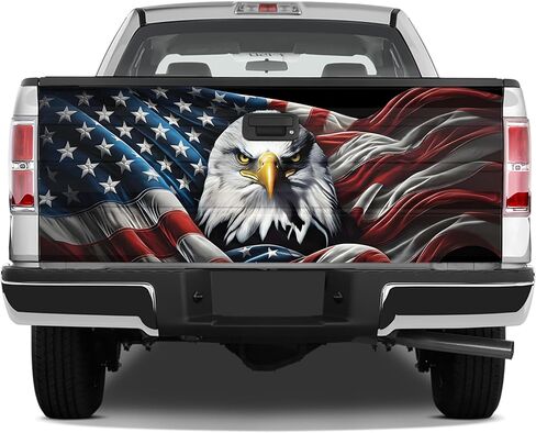 ThangPham Shop America Flag with Eagle Patriotic Truck Tailgate Wrap – Eagle Art Tailgate Wrap in Saudi Arabia