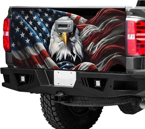 ThangPham Shop America Flag with Eagle Patriotic Truck Tailgate Wrap – Eagle Art Tailgate Wrap in Saudi Arabia