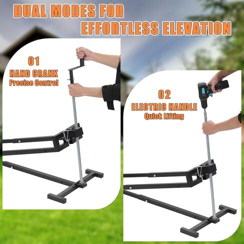 رافعة رفع جزازة العشب، سعة وزن 880 رطل، رافع صيانة تلسكوبي عالي التحمل مع كرنك ومقبض أداة الطاقة، قابل للطي وسهل التجميع، مثالي لجزازات العشب وجرارات الحدائق in Kuwait