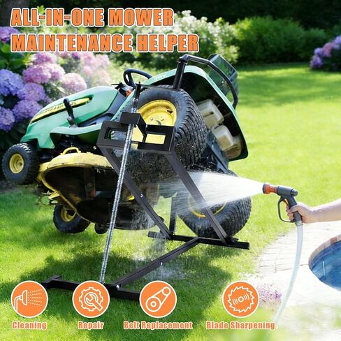 رافعة رفع جزازة العشب، سعة وزن 880 رطل، رافع صيانة تلسكوبي عالي التحمل مع كرنك ومقبض أداة الطاقة، قابل للطي وسهل التجميع، مثالي لجزازات العشب وجرارات الحدائق in Kuwait