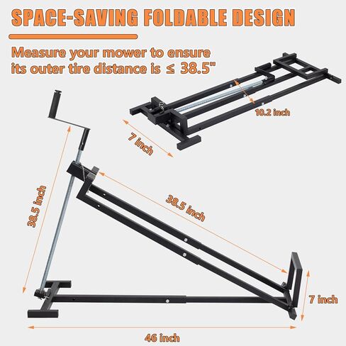 رافعة رفع جزازة العشب، سعة وزن 880 رطل، رافع صيانة تلسكوبي عالي التحمل مع كرنك ومقبض أداة الطاقة، قابل للطي وسهل التجميع، مثالي لجزازات العشب وجرارات الحدائق in Kuwait