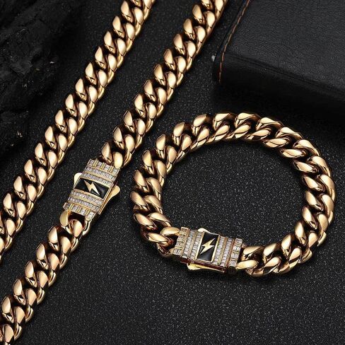 Men's 18K Gold Solid Cuban Bracelet for Husband,Fashion Hip Hop Tennis Bracelet， Father, and Son Christmas, Thanksgiving, Birthday Gift in Saudi Arabia