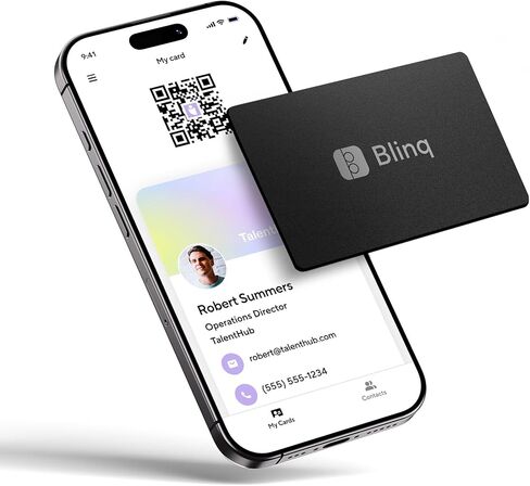بطاقة Blinq Metal NFC - بطاقة عمل رقمية - اضغط للمشاركة - متوافقة مع iPhone وAndroid (Onyx) in Kuwait