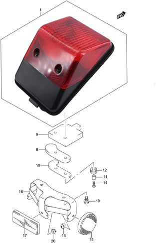 JIK الفرامل الخلفية وقف ضوء مجموعة مصابيح لسوزوكي DRZ250 2001-2007 DR650SE 1996-2026 35710-13E11 in Kuwait