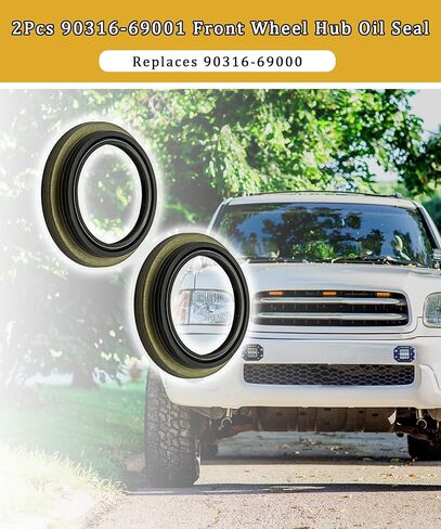 2Pcs 90316-69001 Front Wheel Hub Oil Seal Fits for Toyota for 4Runner 1996-2002 for Tundra 2000-2006 for Tacoma 1995-2004 for Sequoia 2001-2007 Replaces 90316-69000 in Saudi Arabia