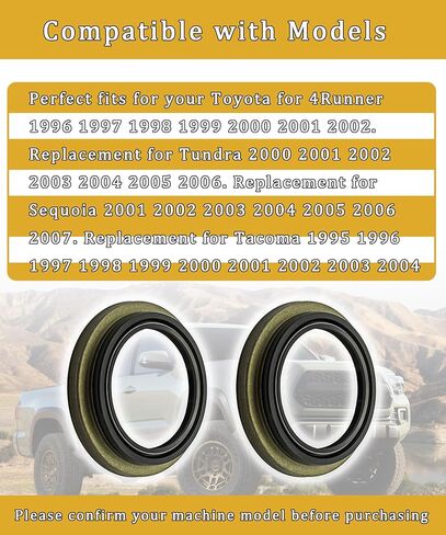 2Pcs 90316-69001 Front Wheel Hub Oil Seal Fits for Toyota for 4Runner 1996-2002 for Tundra 2000-2006 for Tacoma 1995-2004 for Sequoia 2001-2007 Replaces 90316-69000 in Saudi Arabia