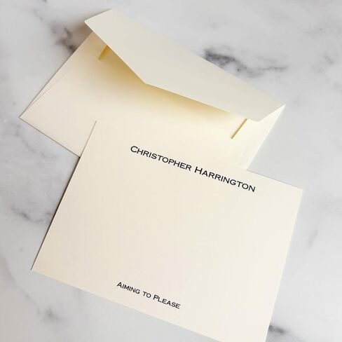 بطاقات مسطحة احترافية مخصصة - حبر مرتفع وحدود سوداء مع 25 ظرفًا مطابقًا in Kuwait