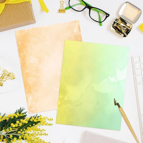 Stationary Paper 48 Pack of Watercolor Letter Writing Paper, Decorative Printer Stationery Sheets with Assorted Designs - Double-sided Printing - 8.5 x 11 Inch in Saudi Arabia