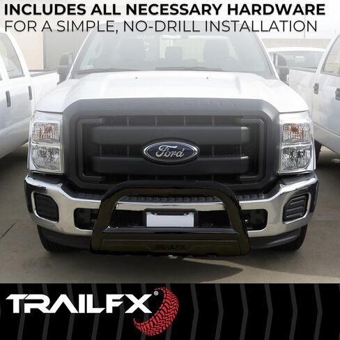 Trailfx Bull Bar B0046T, 3 Inch Diameter, Powder Coated, Titanium Black, with Skid Plate/Holes for Optional Lighting, 6-1/2 Inch Max Light/ 20 Inch Max Light Bar, Fits 2024-2025 Toyota Land Cruiser in Saudi Arabia