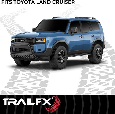 Trailfx Bull Bar B0046T, 3 Inch Diameter, Powder Coated, Titanium Black, with Skid Plate/Holes for Optional Lighting, 6-1/2 Inch Max Light/ 20 Inch Max Light Bar, Fits 2024-2025 Toyota Land Cruiser in Saudi Arabia