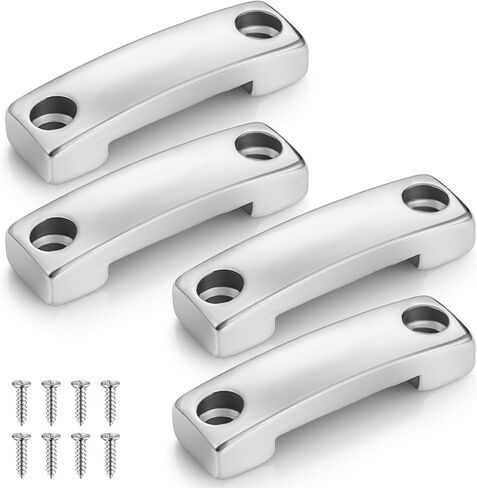 Tandefio 8 قطع 25 مم، 1 بوصة SS 316 Bimini Boat Top Pad العين الثقيلة حلقات سطح قوارب الكاياك مع 16 قطعة مسامير الفولاذ المقاوم للصدأ حلقة القدم بيميني ربط الأشرطة، وشملت الأجهزة، لا حزام in Kuwait