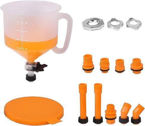 15PCS Car Coolant Funnel Kit, No-Spill Vehicle Radiator Filling Funnel Bleeder with Adapters, No-Leak Automotive Radiator Burping Filler, Universal for SUV RV Truck in Saudi Arabia