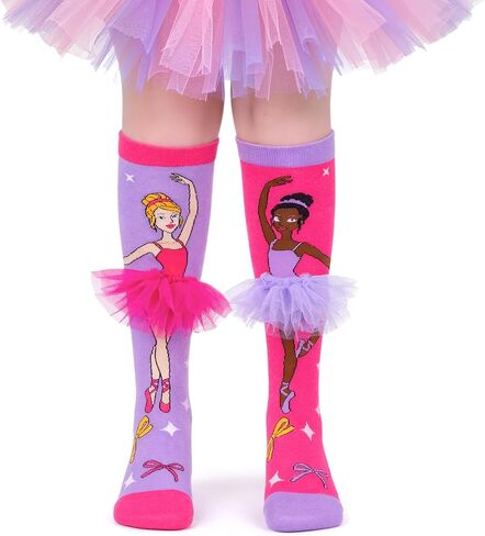 Crazy Socks for Kids Funny Silly Knee High Socks with 3D Ballet Skirt, Gift for Girls Women Dancing School Wear in Saudi Arabia