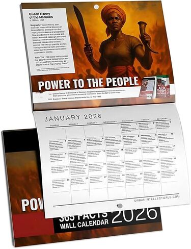 تقويم حائط 2026، تقويم التاريخ الأسود، ورق مفتوح سميك ومتين مقاس 11 × 17 بوصة، قوة للناس، تقويم 365 حقيقة لعشاق التاريخ، والفصول الدراسية، وديكور المنزل in Kuwait