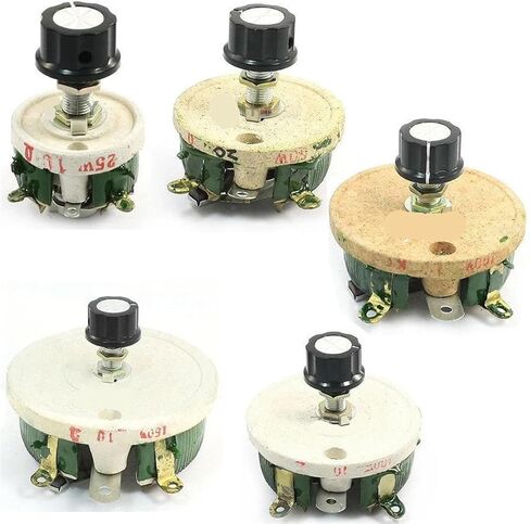 25W 50W 1/2/5/10/15/20/30/50/100/200/500R 1K/2K/3K/5K Ohm Wirewound Ceramic Variable Taper Pot Adjustable Resistor Disk Rheostat(2K Ohm,WITH KNOB_1PCS_POWER-25W) in Saudi Arabia