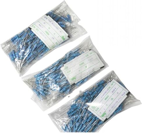 200pcs 1/2W 0.5W Metal film resistor 0.5 w 0.1R-2.2M ohm resistors 1K 10K 15K 22K 33K 47K 100K 1% 120R 150R 180R 200R 220R 470R(2.2R) in Saudi Arabia