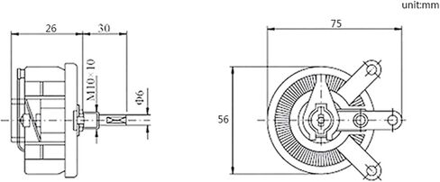 50w BCW High Power rheostat,rotary variable wire wound resistor,disc shape,no bottom,adjustable resistor,sliding rheostat(Max R-500 ohm) in Kuwait