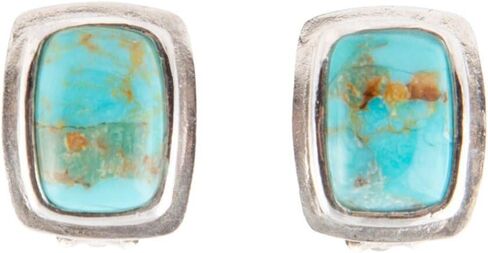Barse Jewelry Fiji Isles Blue Turquoise Sterling Silver Clip Earrings in Saudi Arabia