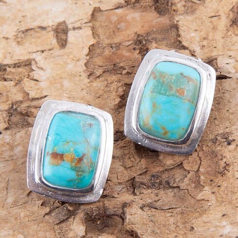 Barse Jewelry Fiji Isles Blue Turquoise Sterling Silver Clip Earrings in Saudi Arabia