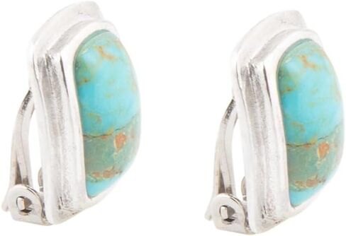Barse Jewelry Fiji Isles Blue Turquoise Sterling Silver Clip Earrings in Saudi Arabia