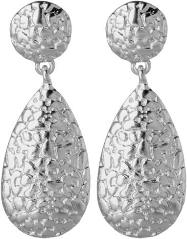 Aloha Earrings Non Pierced Clip On Hammered Teardrop Statement Dangling Earrings in Saudi Arabia