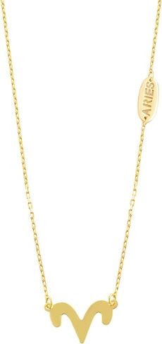 Kooljewelry قلادة برجك من الذهب الأصفر عيار 10 قيراط (18 بوصة) in Kuwait