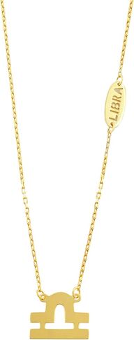 Kooljewelry 10k Yellow Gold Horoscope Zodiac Sign Necklace (18 inch) in Saudi Arabia