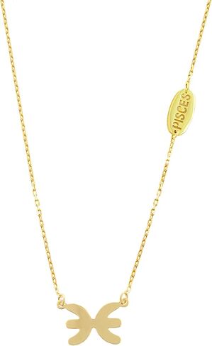 Kooljewelry قلادة برجك من الذهب الأصفر عيار 10 قيراط (18 بوصة) in Kuwait