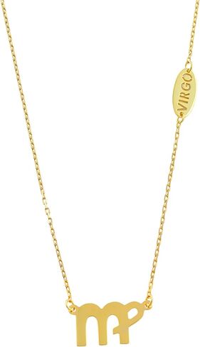 Kooljewelry قلادة برجك من الذهب الأصفر عيار 10 قيراط (18 بوصة) in Kuwait