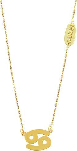 Kooljewelry قلادة برجك من الذهب الأصفر عيار 10 قيراط (18 بوصة) in Kuwait
