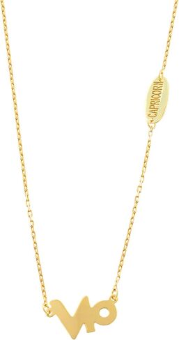 Kooljewelry قلادة برجك من الذهب الأصفر عيار 10 قيراط (18 بوصة) in Kuwait