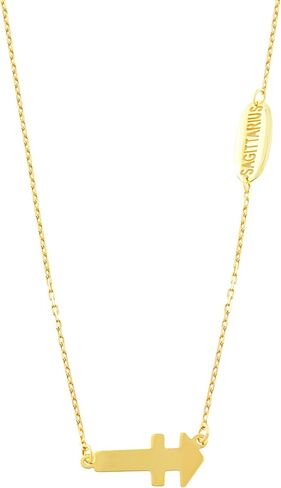 Kooljewelry قلادة برجك من الذهب الأصفر عيار 10 قيراط (18 بوصة) in Kuwait