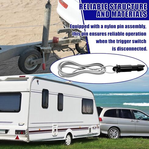 WILLBOND 2 Pcs 4 ft Replacement Trailer Breakaway Cable for Breakaway Switch 48 Inch Wire with Nylon Pin Assembly Safety Emergency Brake Cable with Pin for RV Trailer Accessories in Saudi Arabia