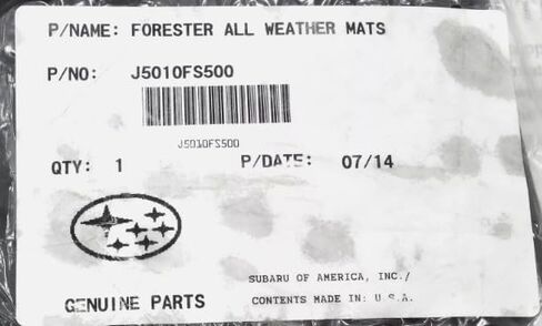 Subaru All Weather Floor Liners Rubber Mats J5010FS500 1998-2002 Forester Genuine OEM in Saudi Arabia