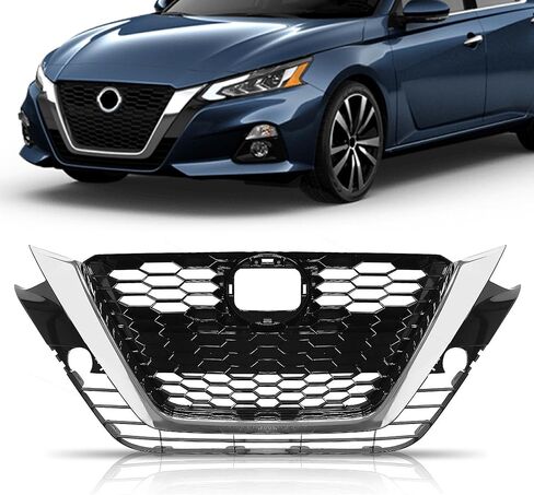 شبكة المصد الأمامي باللون الأسود مع قرص العسل من الكروم لسيارة 2019 2020 2021 Nissan Altima NI1200292 in Kuwait