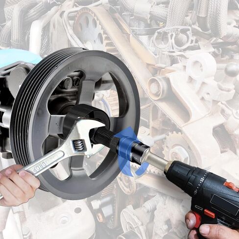 مجموعة أدوات تثبيت بكرة مضخة التوجيه الكهربائية، مجموعة أدوات تثبيت مزيل السحب المتوافقة مع سيارات Ford وGM وChrysler - أزرق in Kuwait