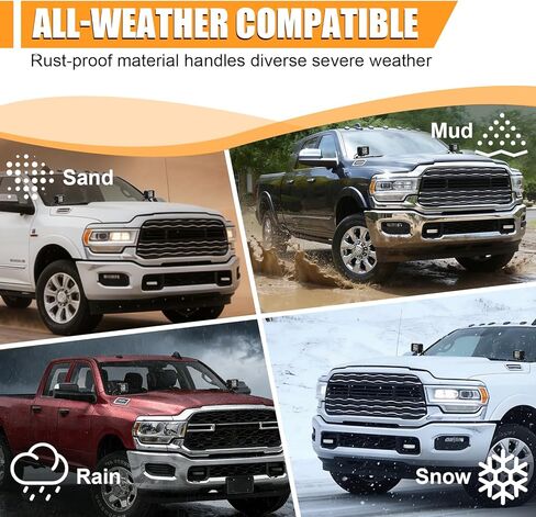 W&JWN دعامة إضاءة خندق متوافقة مع دودج رام 2500 3500 2019-2024 غطاء محرك السيارة المفصلي LED دعامة تثبيت in Kuwait