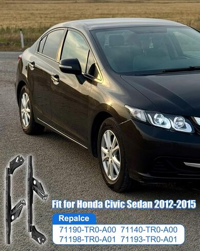 طقم تثبيت دعم المصباح الأمامي والمصد الأمامي مناسب لسيارة Honda Civic Sedan 2012 2013 2014 2015، طقم تثبيت دعامة الجانب الأيمن الأيسر استبدال 71190-TR0-A00 71140-TR0-A00 in Saudi Arabia