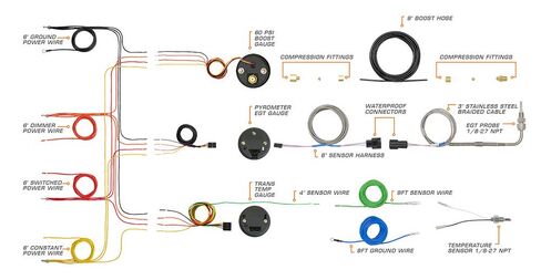 GlowShift Diesel Gauge Package Compatible with Dodge Ram Cummins 1500 2500 3500 1994-1997 - White 7 Color 60 PSI Boost, 1500 F Pyrometer EGT & Transmission Temp Gauges - Black Triple Pillar Pod in Saudi Arabia